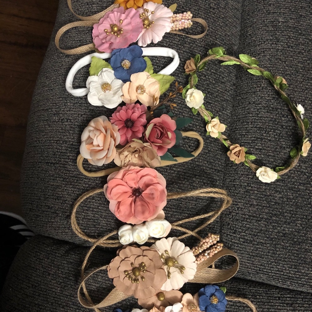 Handmade baby girl headband for photo shoot